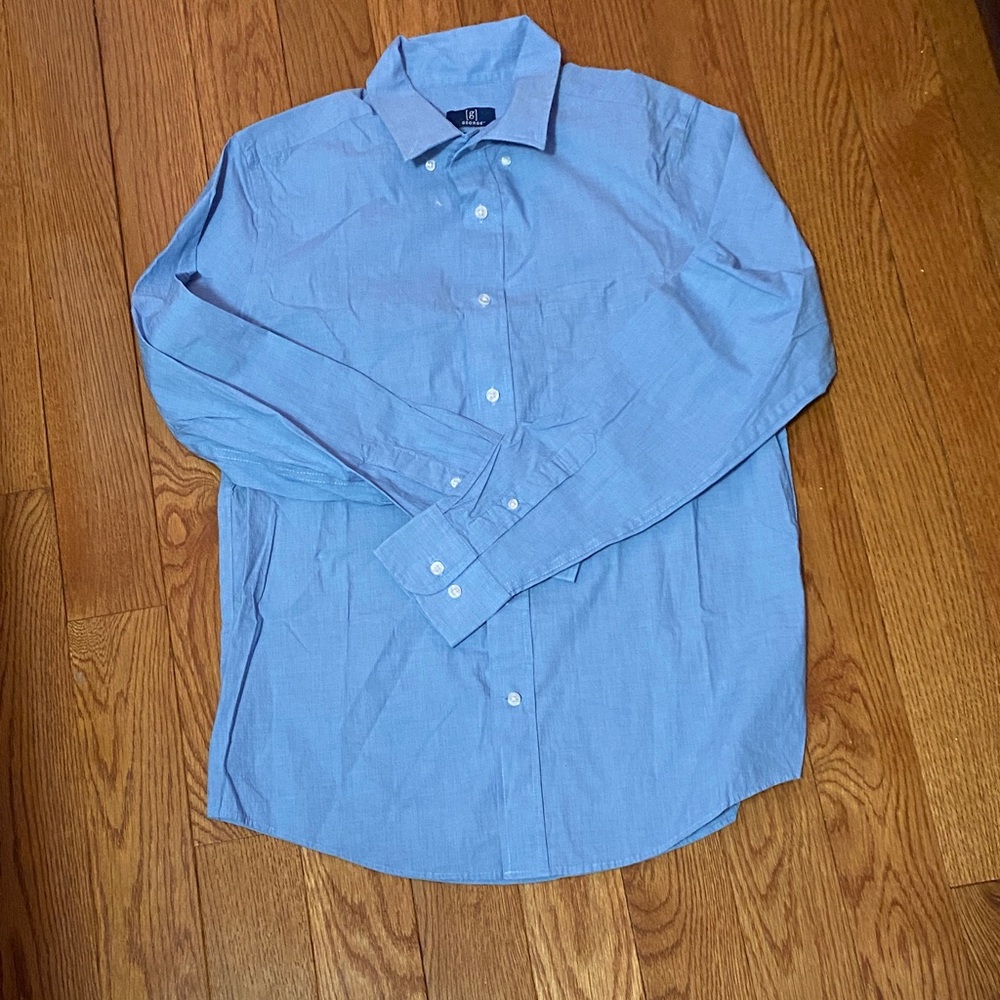 George Men's Casual Light Blue Button-Down Shirt